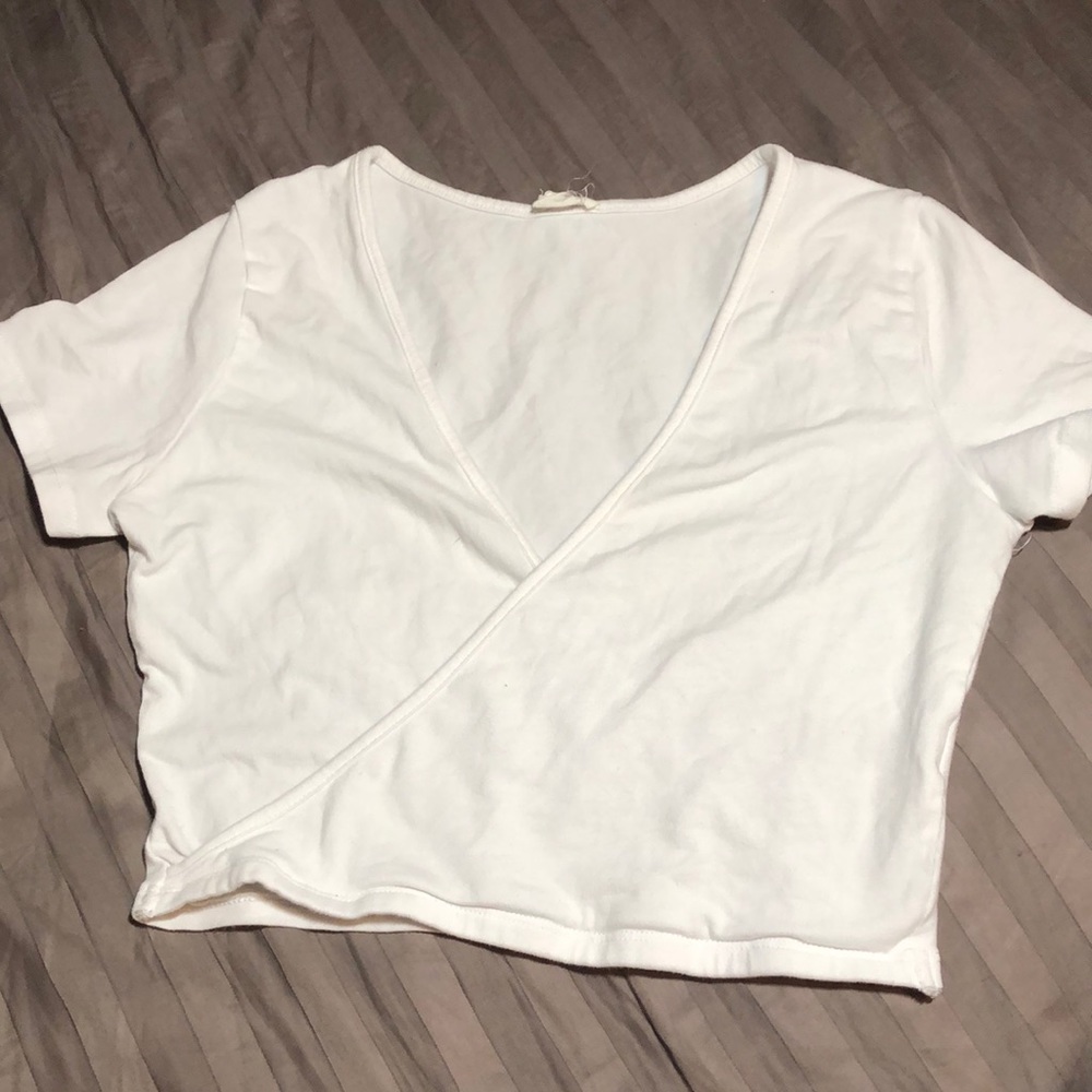 Bright white garage cross over cropped top